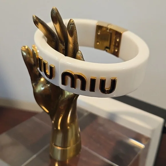 Miu Miu White Bangle Bracelet - Picture 2 of 9